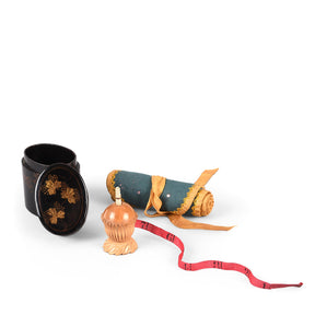 Canton Export Black Lacquer Stacking Haberdashery Box - Qing Dynasty