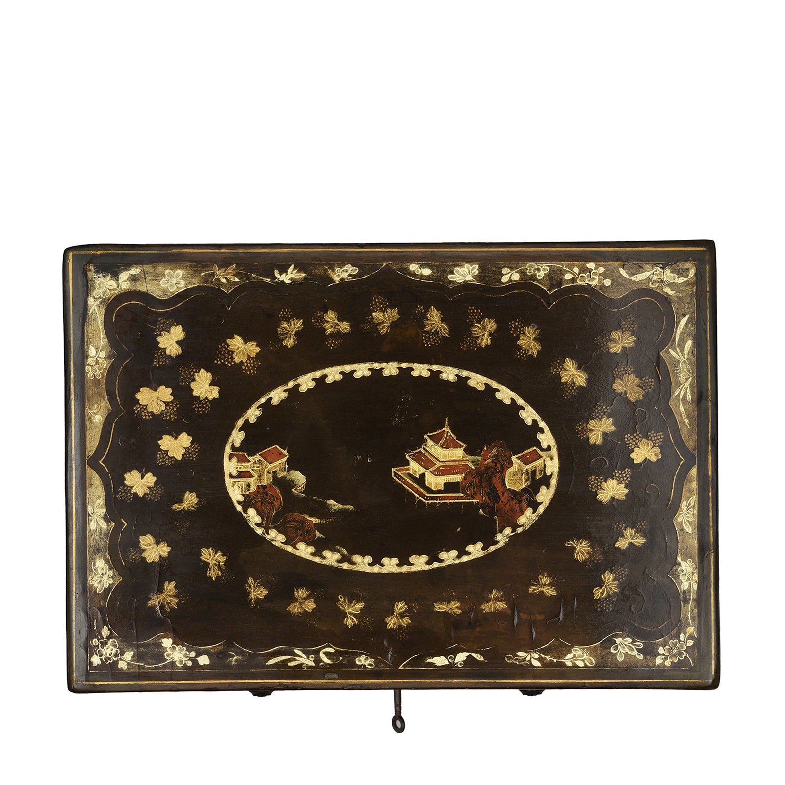 Canton Export Black Lacquer Stacking Haberdashery Box - Qing Dynasty