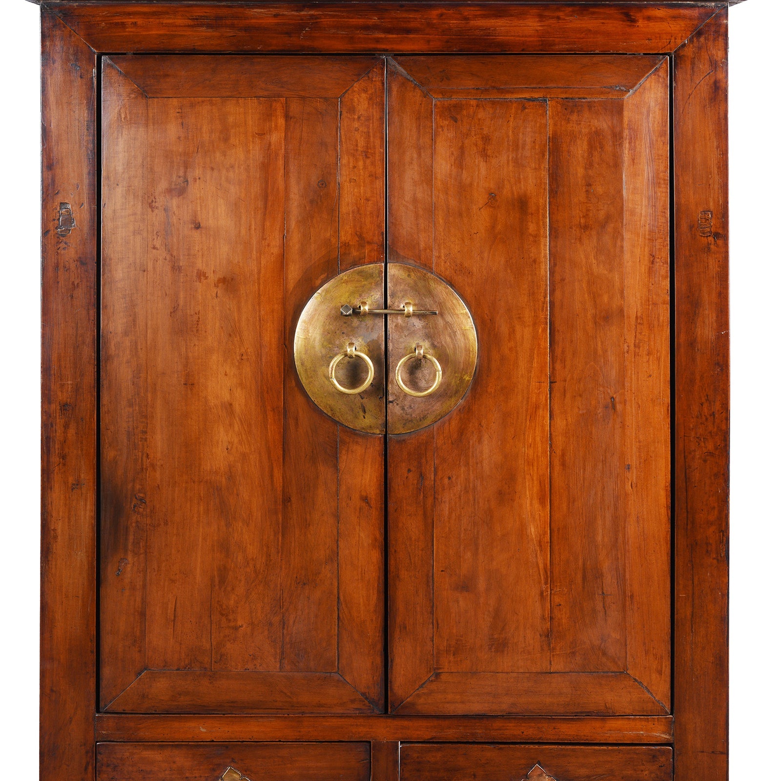 Tall Walnut Cabinet From Gansu - Late 19th Century