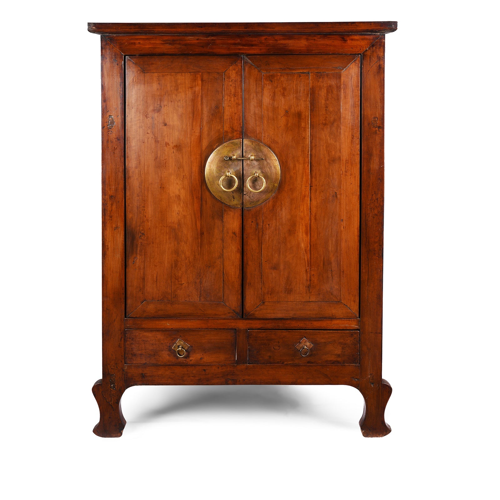 Tall Walnut Cabinet From Gansu - Late 19th Century