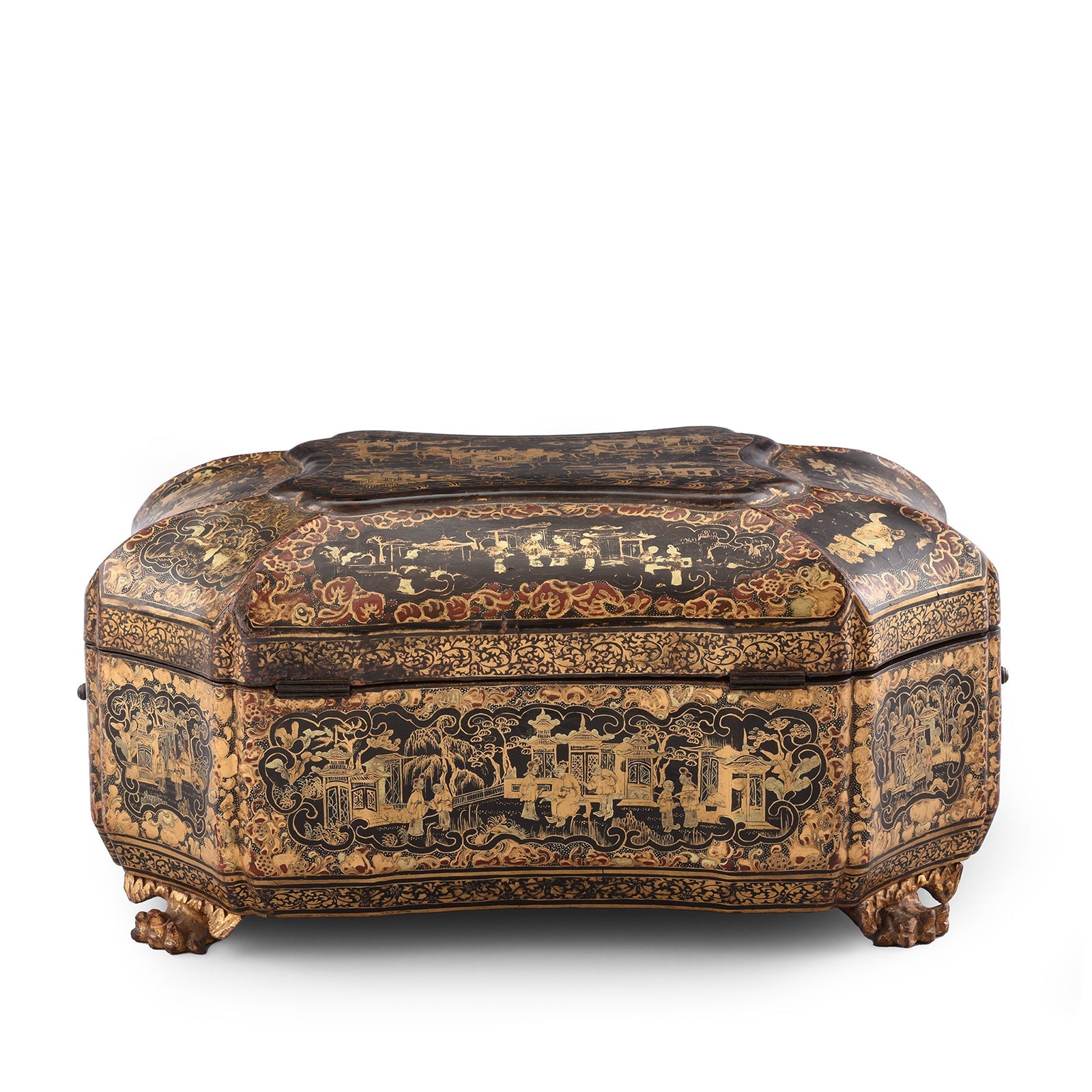 Chinese Export Black Lacquer Jewellery Box - Early 19th Century