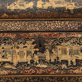 Chinese Export Black Lacquer Jewellery Box - Early 19th Century