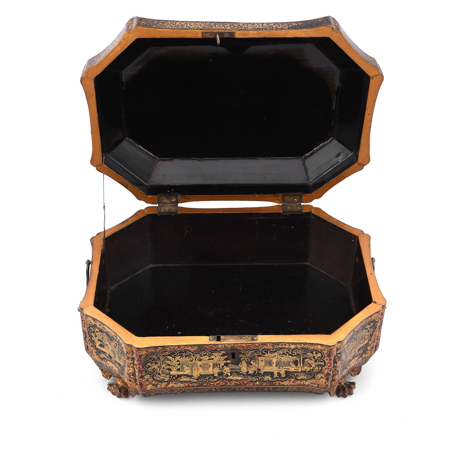 Chinese Export Black Lacquer Jewellery Box - Early 19th Century