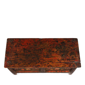 Painted Floral Choksar Prayer Table from Tibet - 19th Century