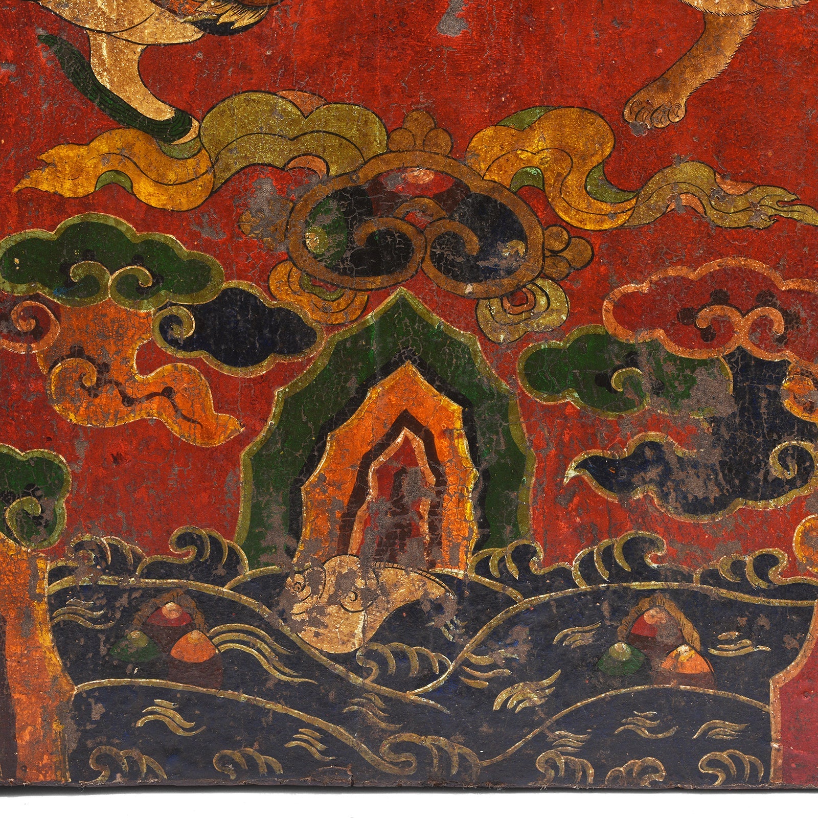 Original Painted Tibetan Door - 19th Century