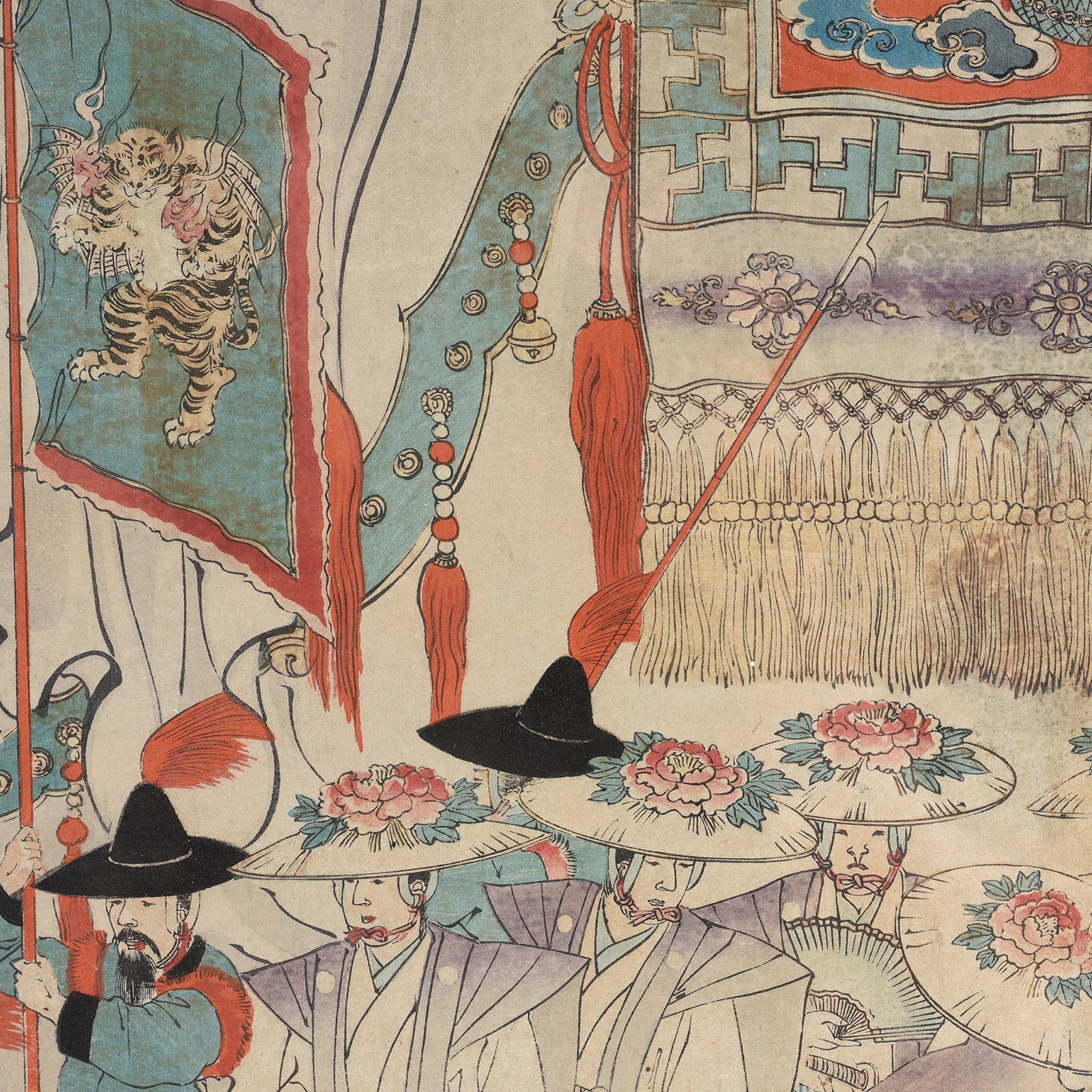 'Sanno Festival at the Chiyoda Palace' Original Woodblock by Toyohara Chikanobu - Ca 1897