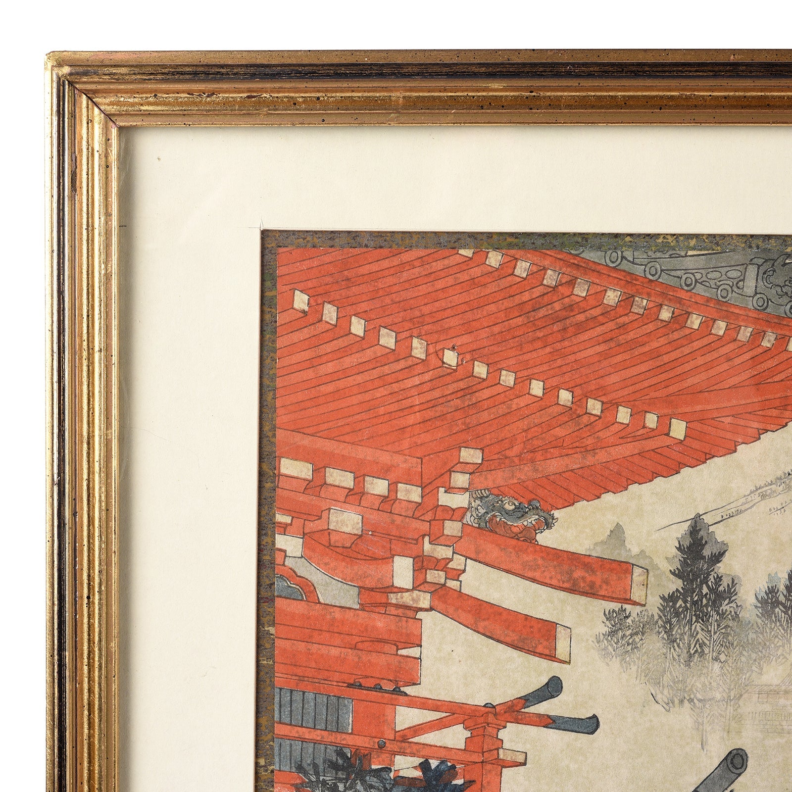 'Visit Of The Prince At Nikko Shrine' Original Woodblock Print by Toyohara Chikanobu - Ca 1897
