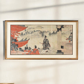 'Visit Of The Prince At Nikko Shrine' Original Woodblock Print by Toyohara Chikanobu - Ca 1897