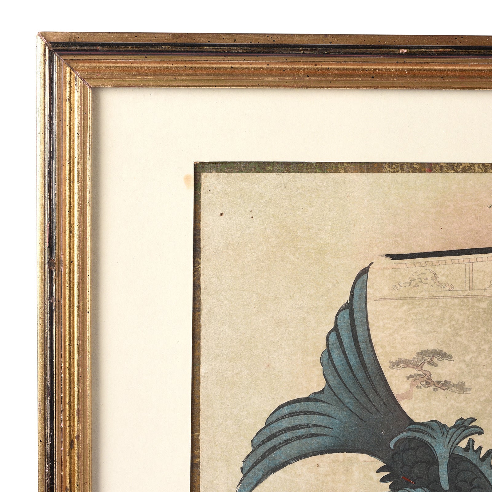 'Umbrella Give Away' Original Woodblock Triptych by Toyohara Chikanobu - Ca 1897