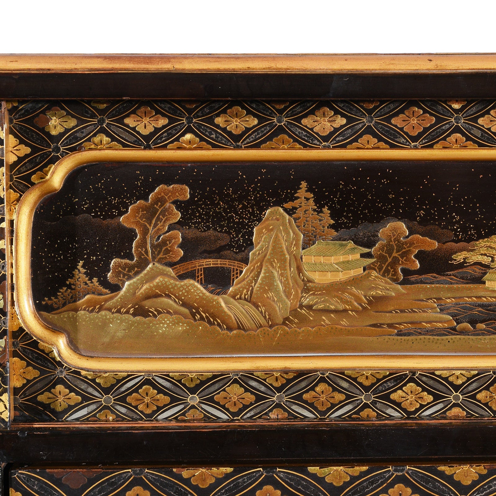 Japanese Gilt Lacquer Kodansu Jewellery Cabinet - Meiji Period
