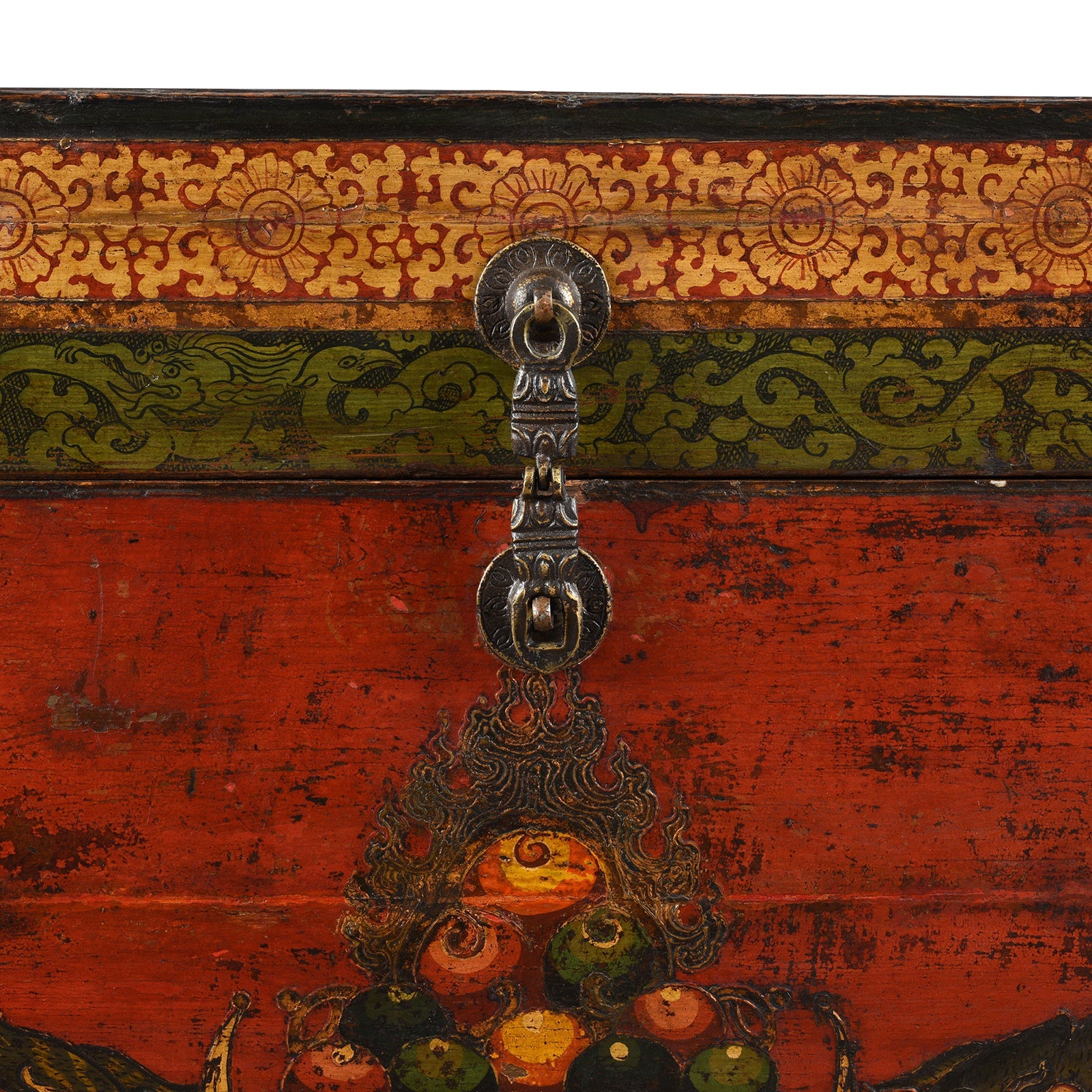 Painted Tibetan Tiger Chest From Kham - Ca 1900