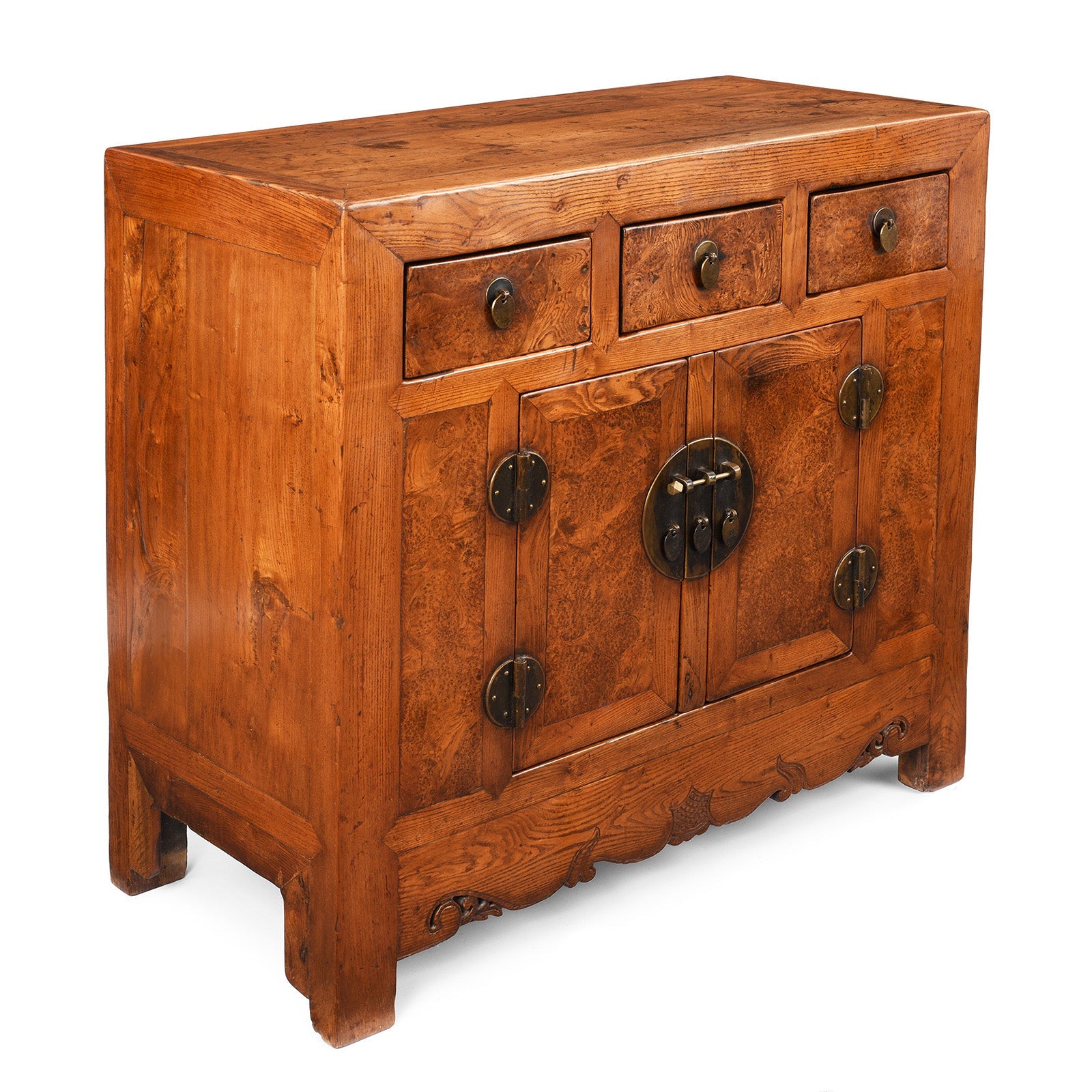 Burr Elm Tianjin Sideboard - 19th Century