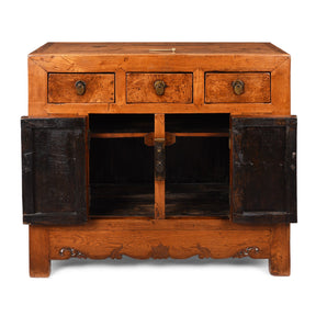 Burr Elm Tianjin Sideboard - 19th Century