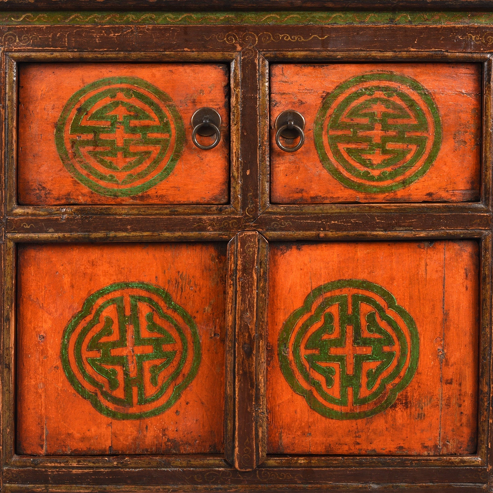 Painted Tibetan Chagam Cabinet -19th Century