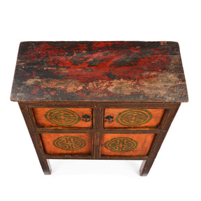 Painted Tibetan Chagam Cabinet -19th Century