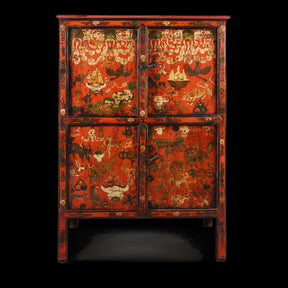 Painted Tibetan Mahakala Torgam Cabinet - 18thC