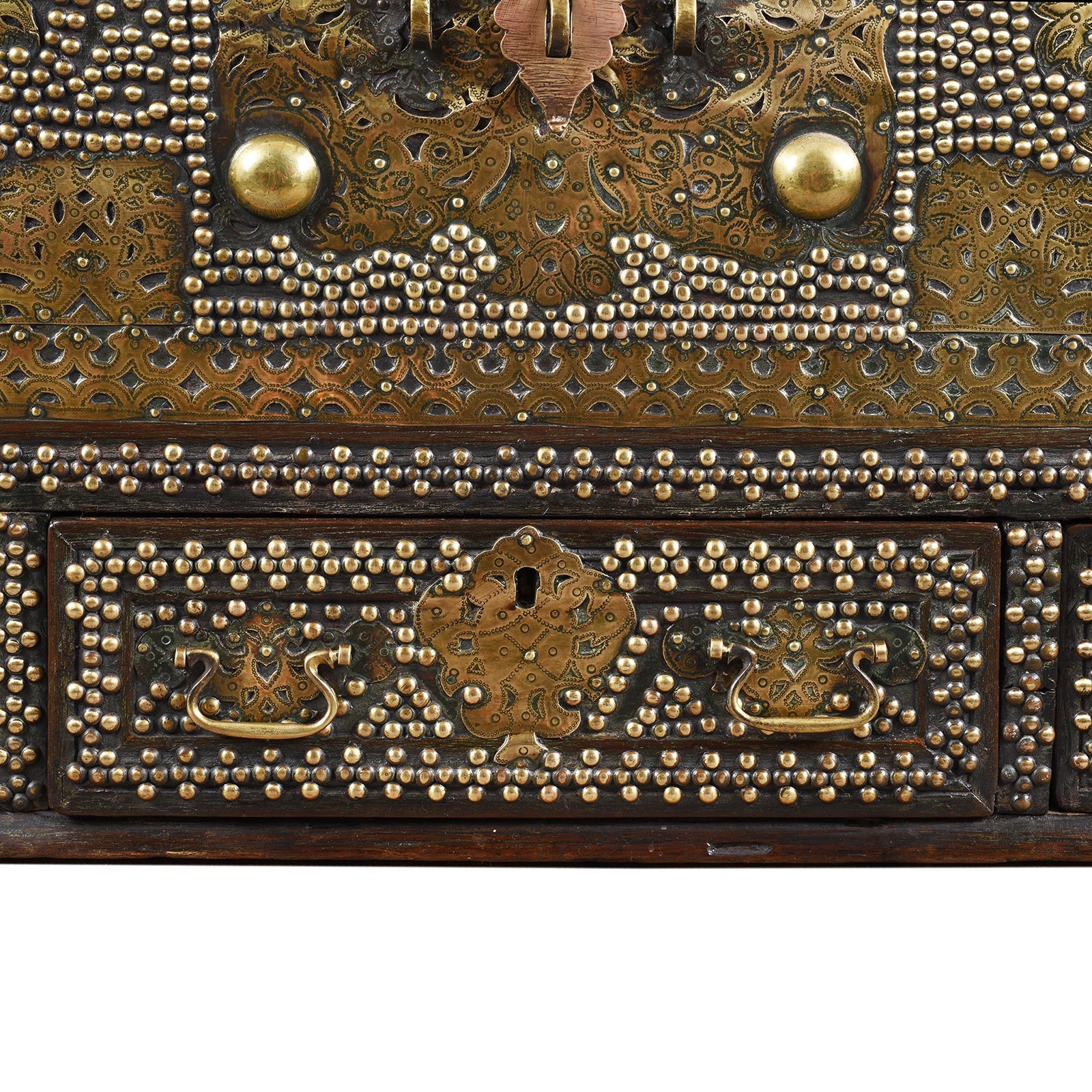 Brass Studded Teak Zanzibar Chest From Surat  - 19th Century