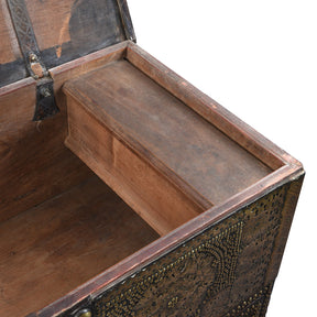 Brass Studded Teak Zanzibar Chest From Surat  - 19th Century