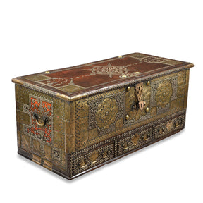 Brass Studded Teak Zanzibar Chest From Surat  - 19th Century