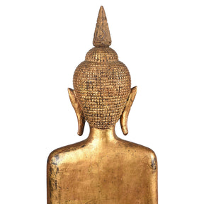 Gilt Teak Sukothai Style Standing Thai Buddha - Early 19th Century