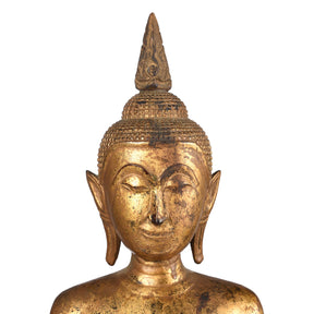 Gilt Teak Sukothai Style Standing Thai Buddha - Early 19th Century