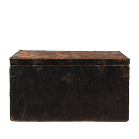 Painted Tibetan 'Flaming Lotus' Storage Chest - 18th Century