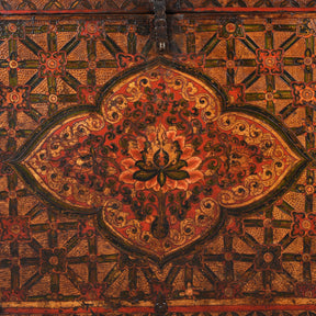 Painted Tibetan 'Flaming Lotus' Storage Chest - 18th Century