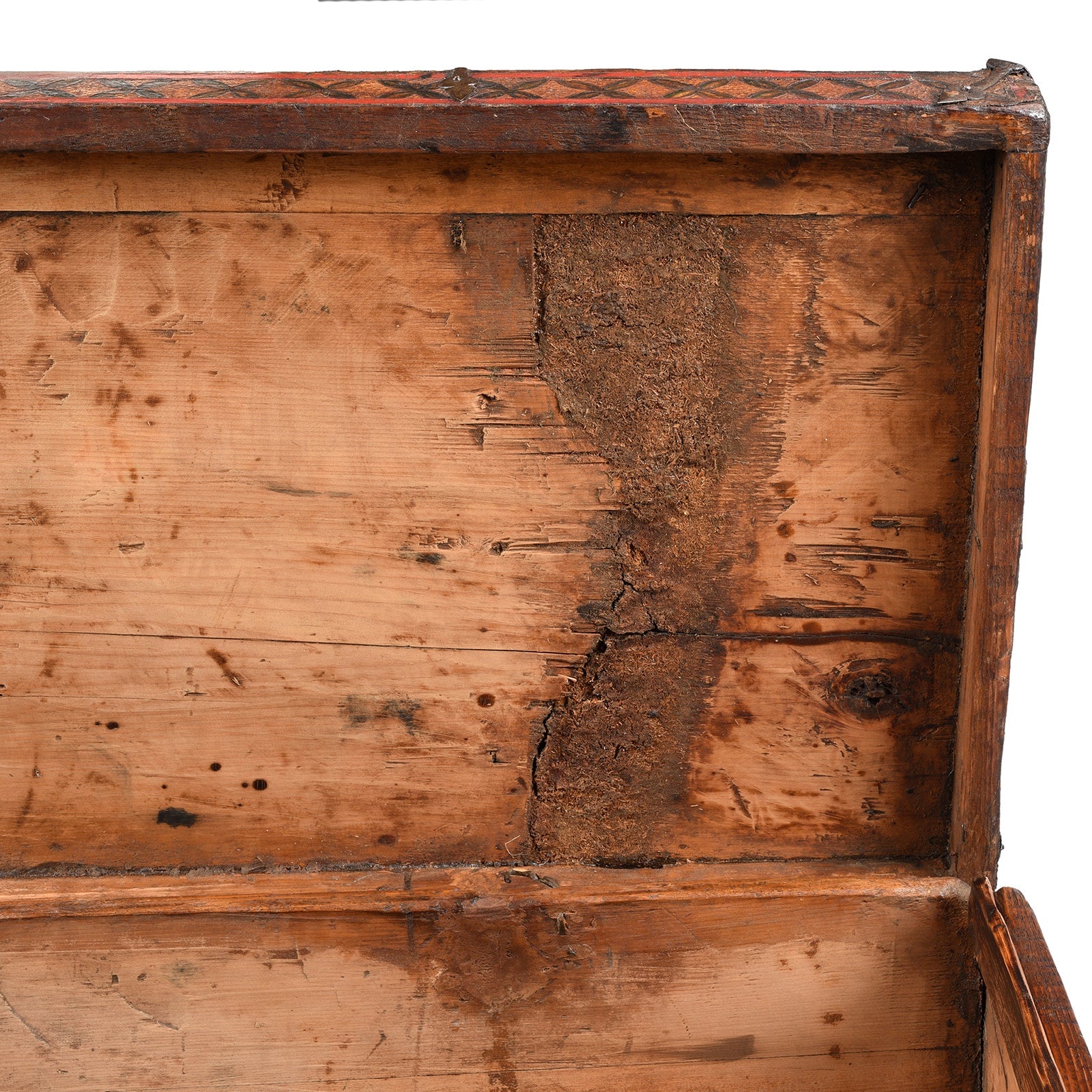 Painted Tibetan 'Flaming Lotus' Storage Chest - 18th Century