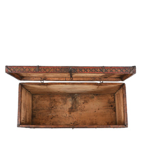 Painted Tibetan 'Flaming Lotus' Storage Chest - 18th Century