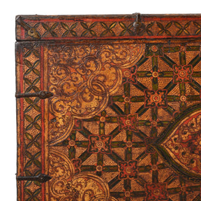 Painted Tibetan 'Flaming Lotus' Storage Chest - 18th Century