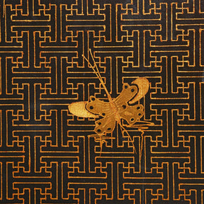 Chinese Black Lacquer Folding Screen - Ca 1980