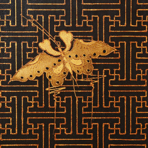 Chinese Black Lacquer Folding Screen - Ca 1980