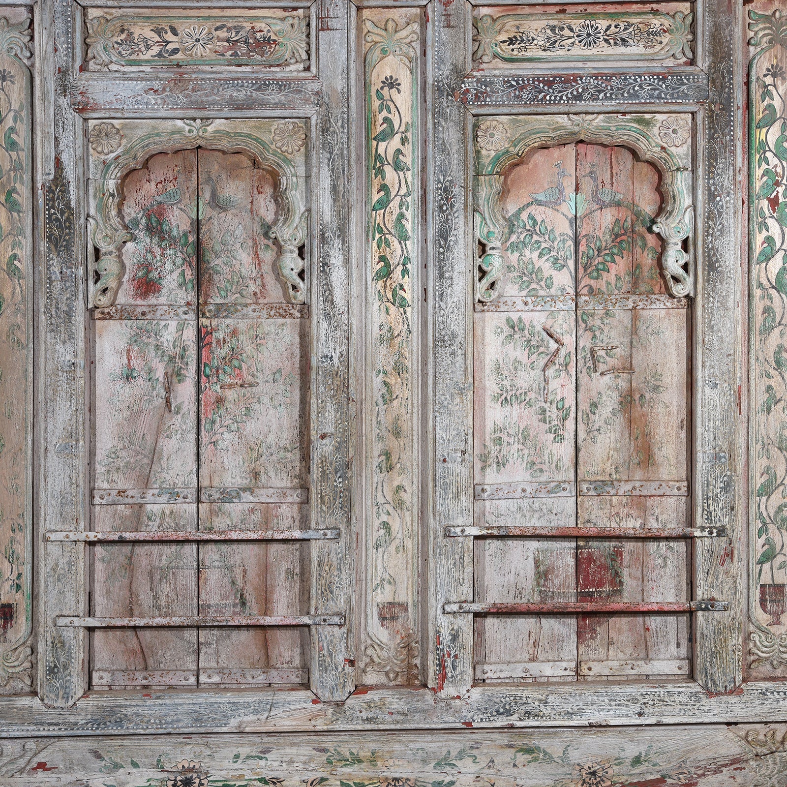 Indian Balcony Panel Kutch - 19th Century With Later Painting