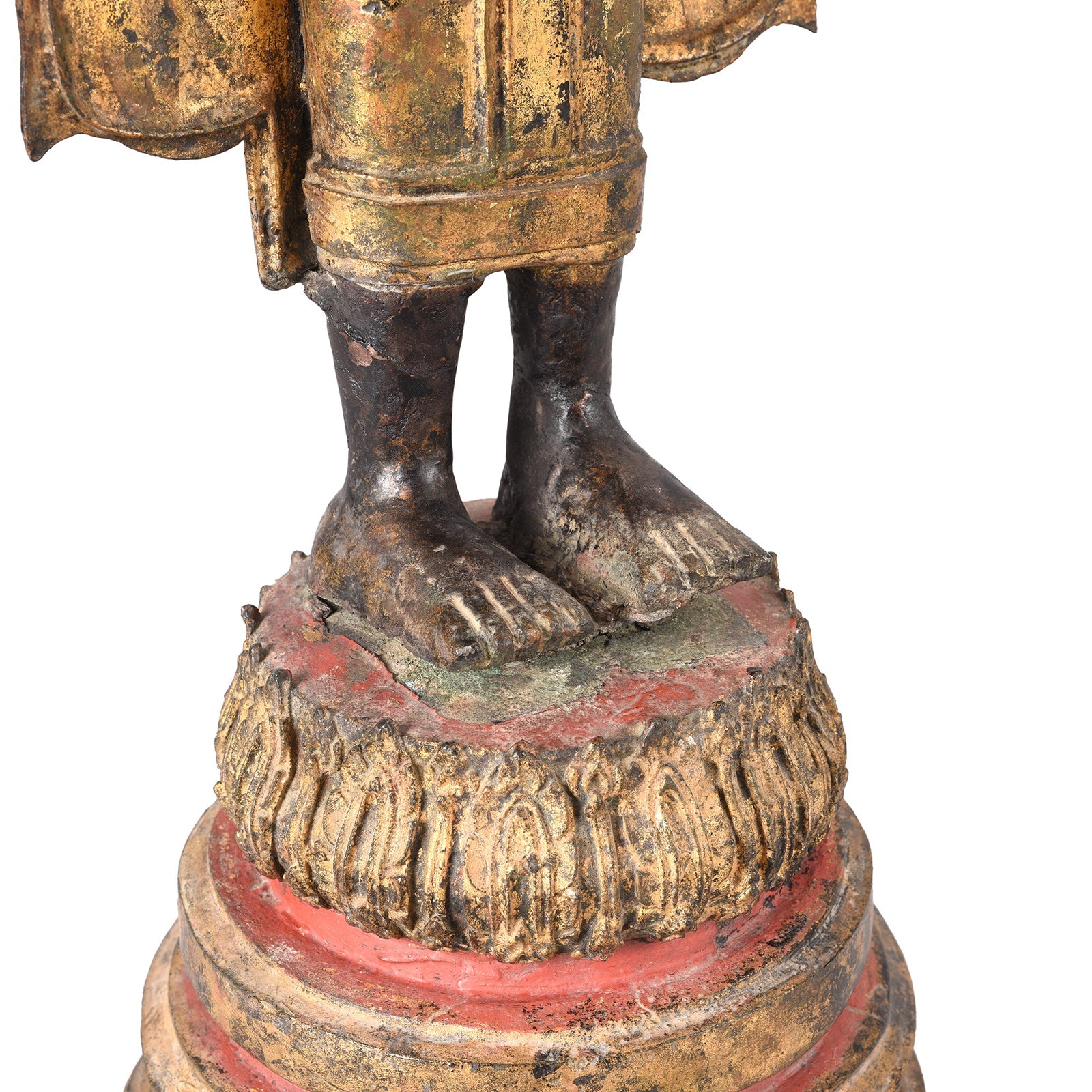 Gilt Bronze Thai Standing Buddha - Early Rattanakosin