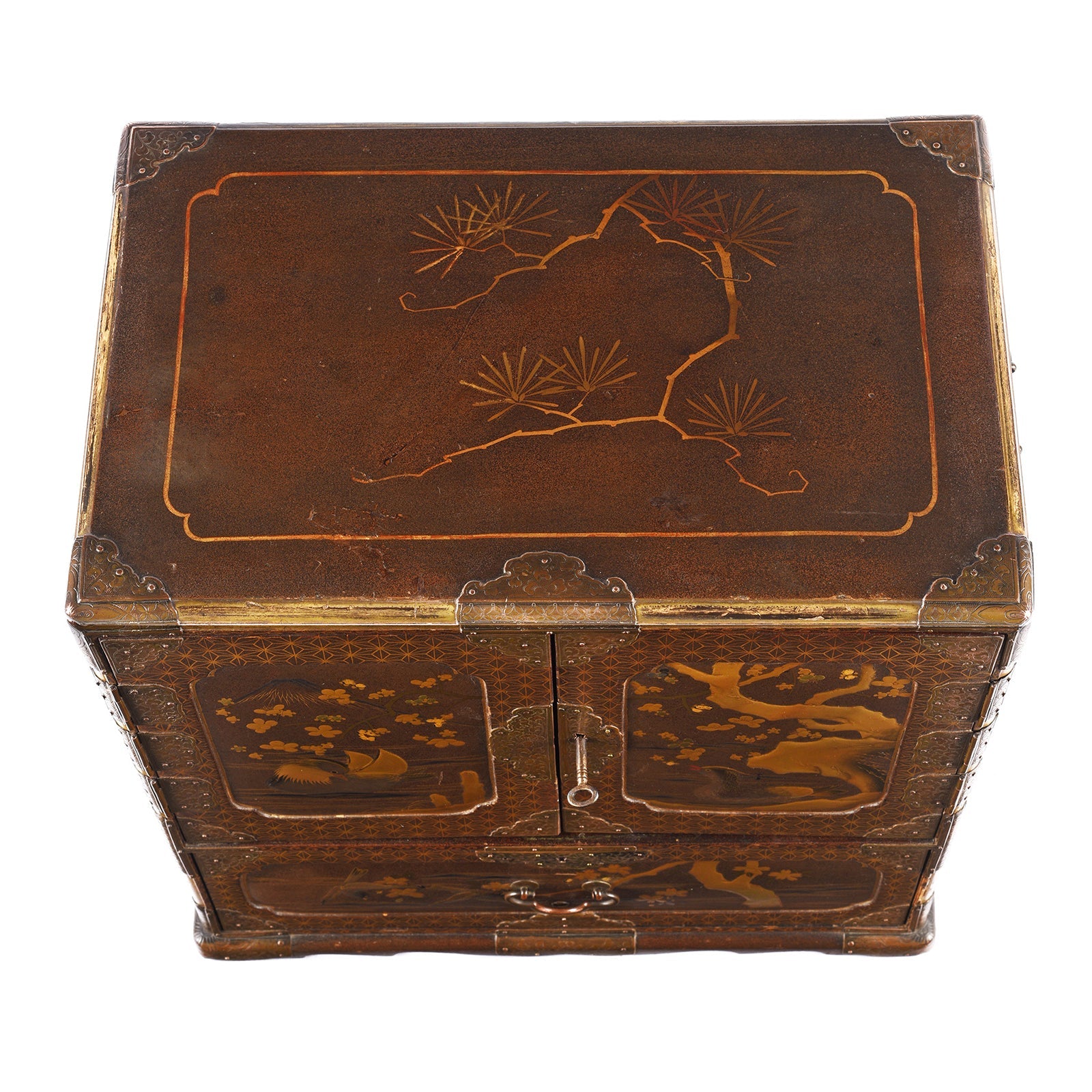 Japanese Gilt Lacquer Kodansu Jewellery Cabinet - Meiji Period