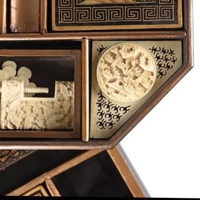 Canton Export Black Lacquer Sewing Box - Ca 1830's