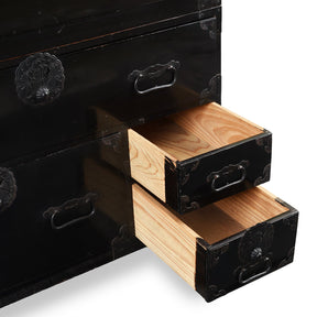 Black Lacquer Isho Kasane Dansu From Shonai - Meiji Period