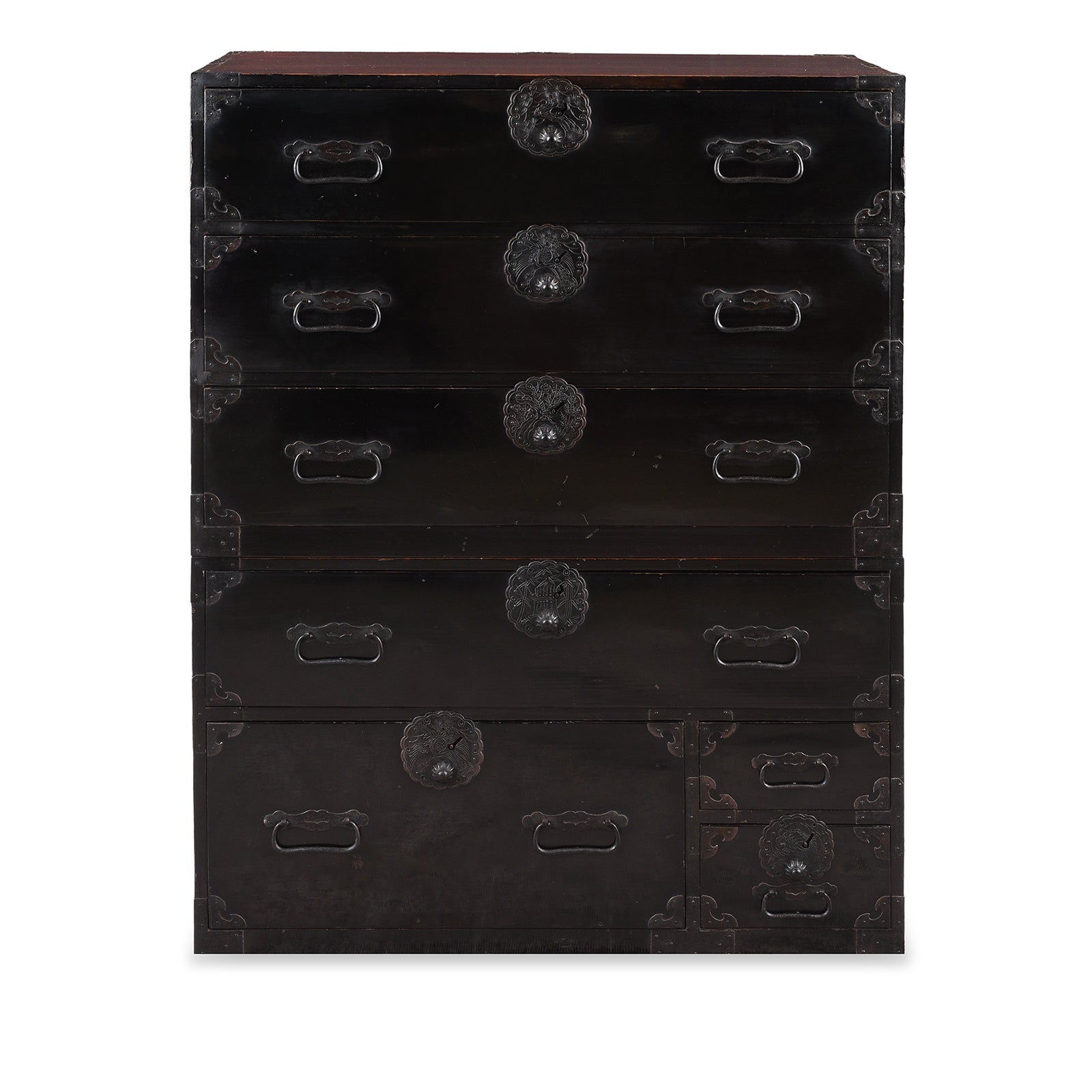 Black Lacquer Isho Kasane Dansu From Shonai - Meiji Period