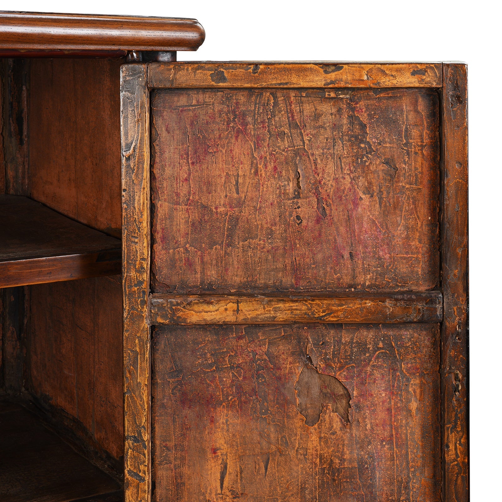 Chinese Red Elm Tapered Cabinet - Qing Dynasty