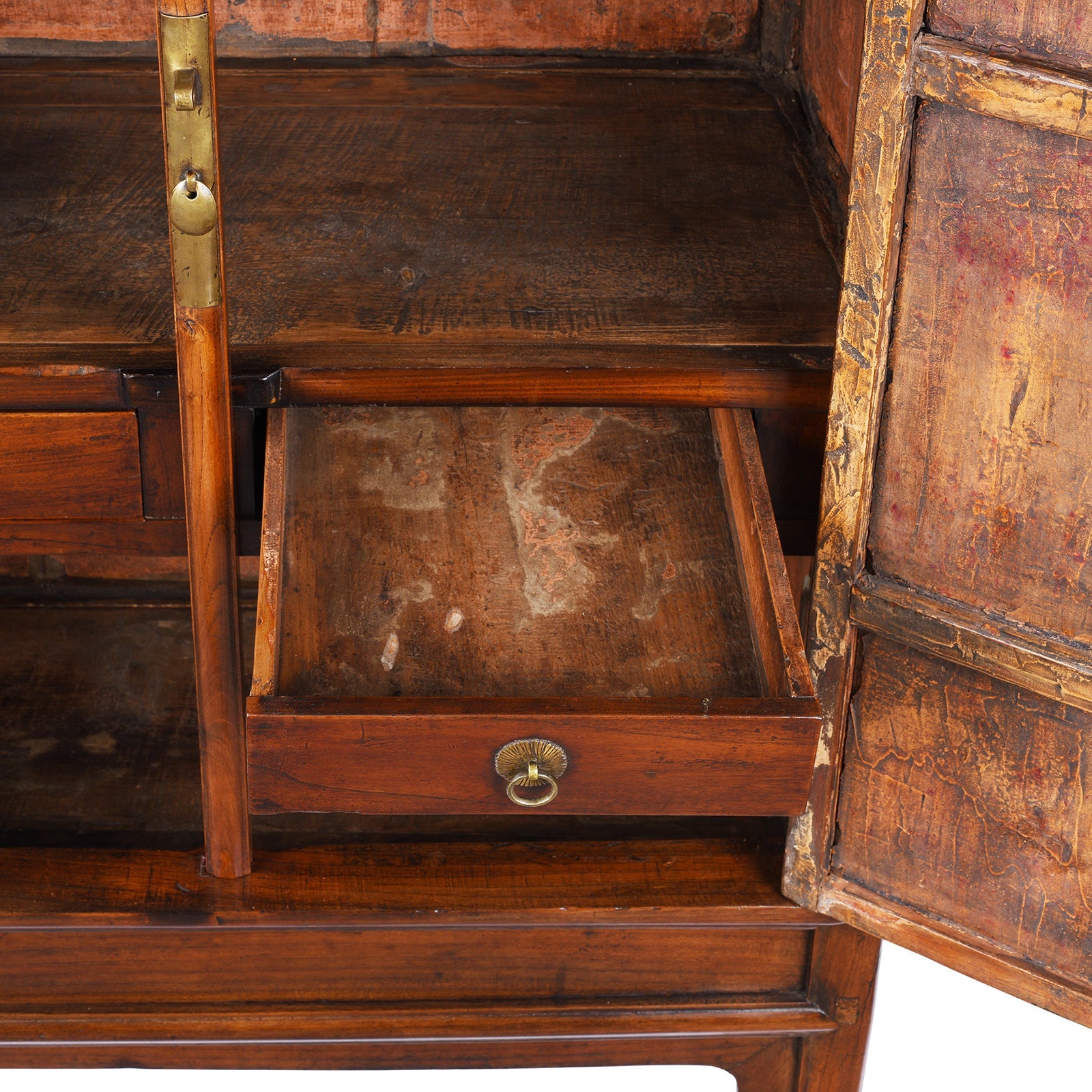 Chinese Red Elm Tapered Cabinet - Qing Dynasty