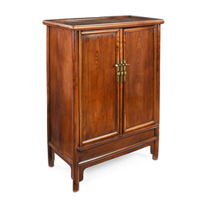 Chinese Red Elm Tapered Cabinet - Qing Dynasty