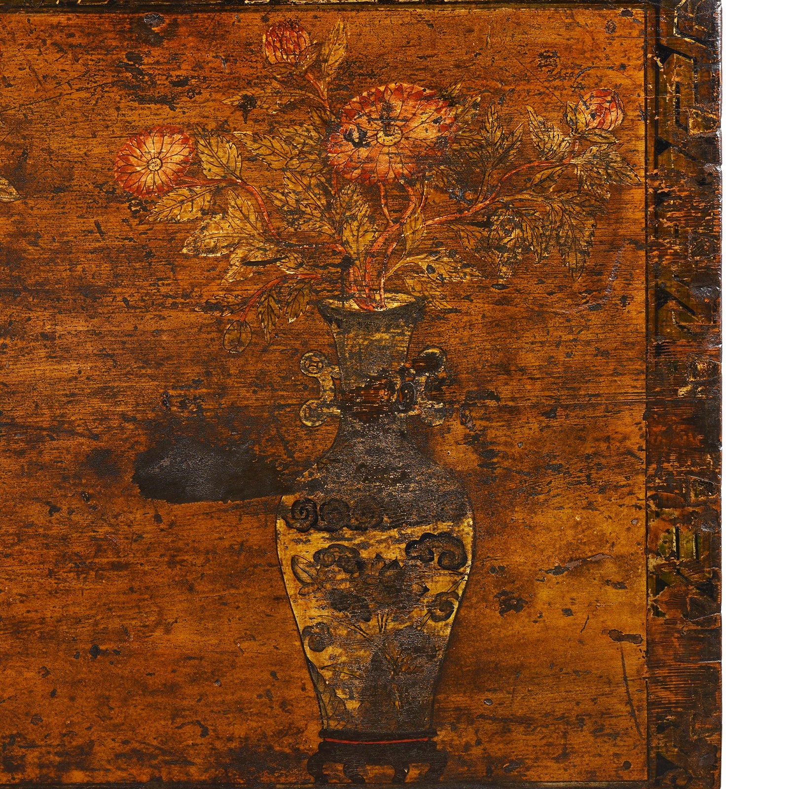 Painted Mongolian Chest On Stand - 19th Century