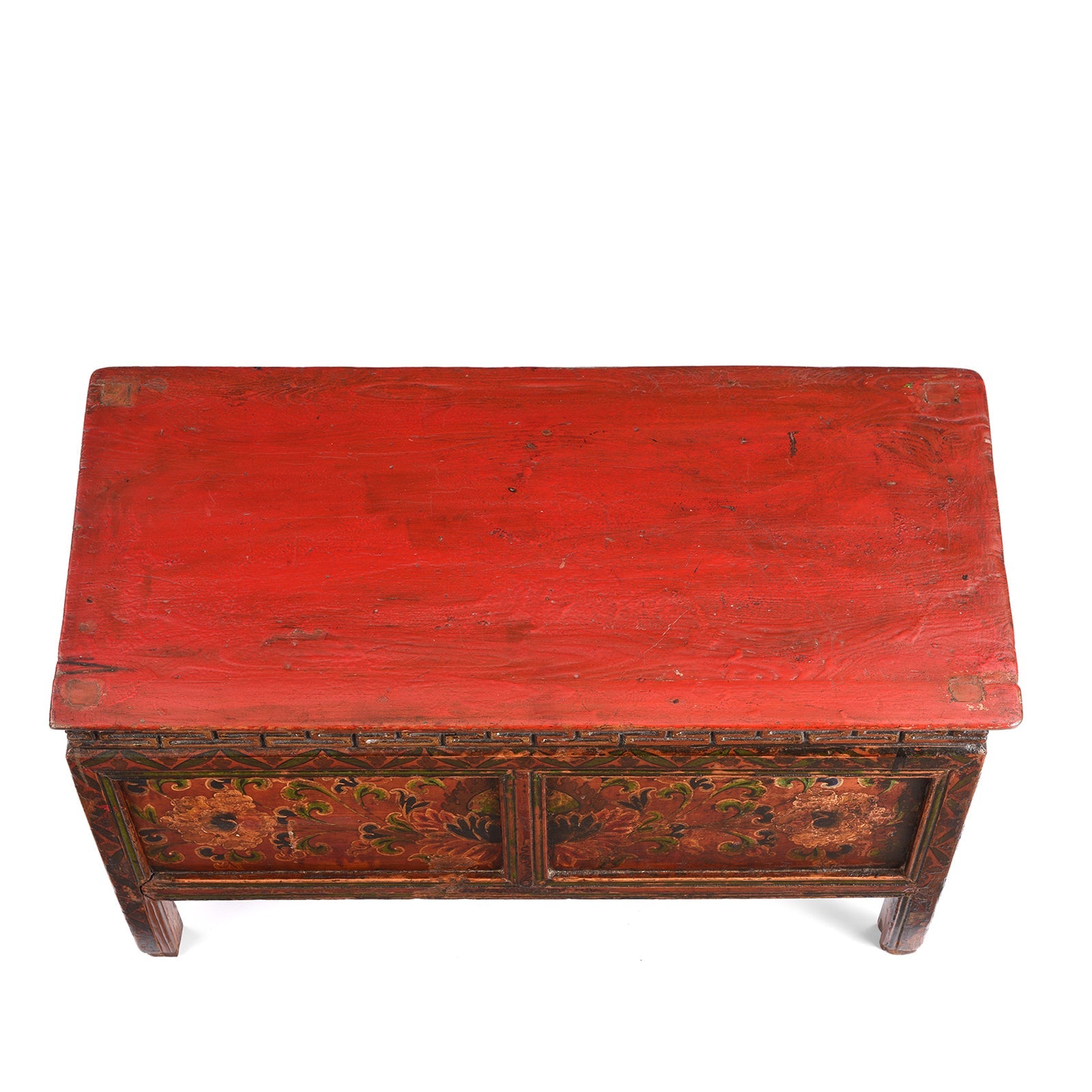 Painted Floral Choksar Prayer Table from Tibet - 19th Century
