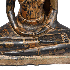 Lacquered Bronze Thai Sitting Buddha - Early 19th Century