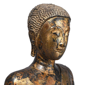 Lacquered Bronze Thai Sitting Buddha - Early 19th Century