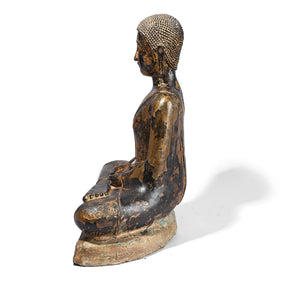 Lacquered Bronze Thai Sitting Buddha - Early 19th Century