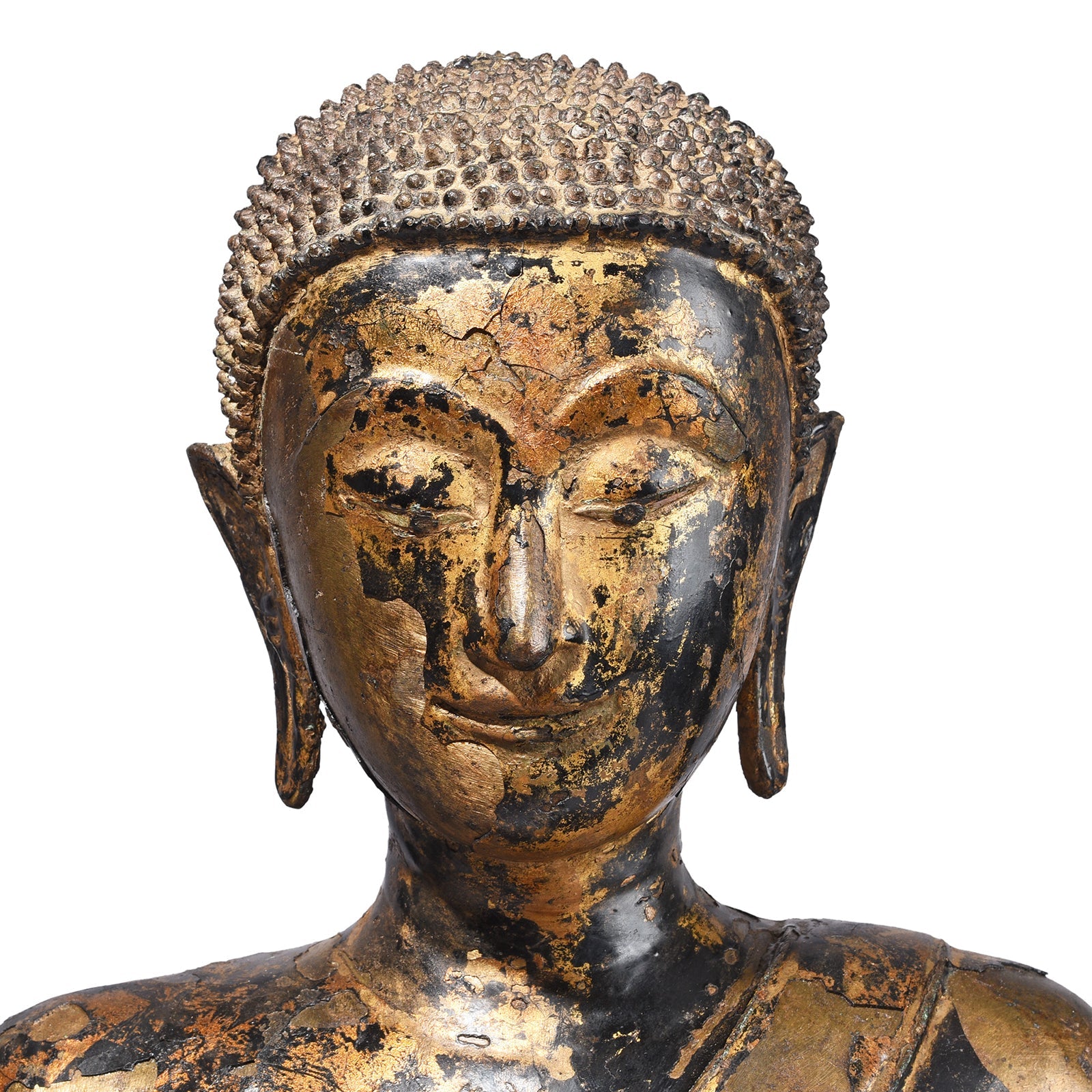 Lacquered Bronze Thai Sitting Buddha - Early 19th Century