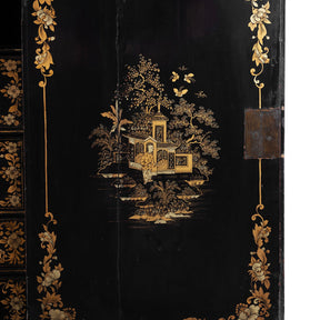 Lacquered Canton Export Bonheur De Jour Cabinet - Ca 1830
