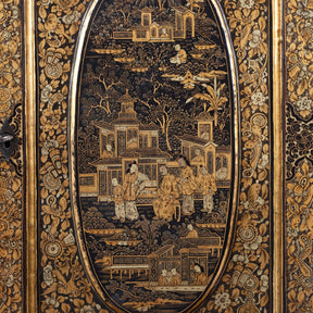 Lacquered Canton Export Bonheur De Jour Cabinet - Ca 1830