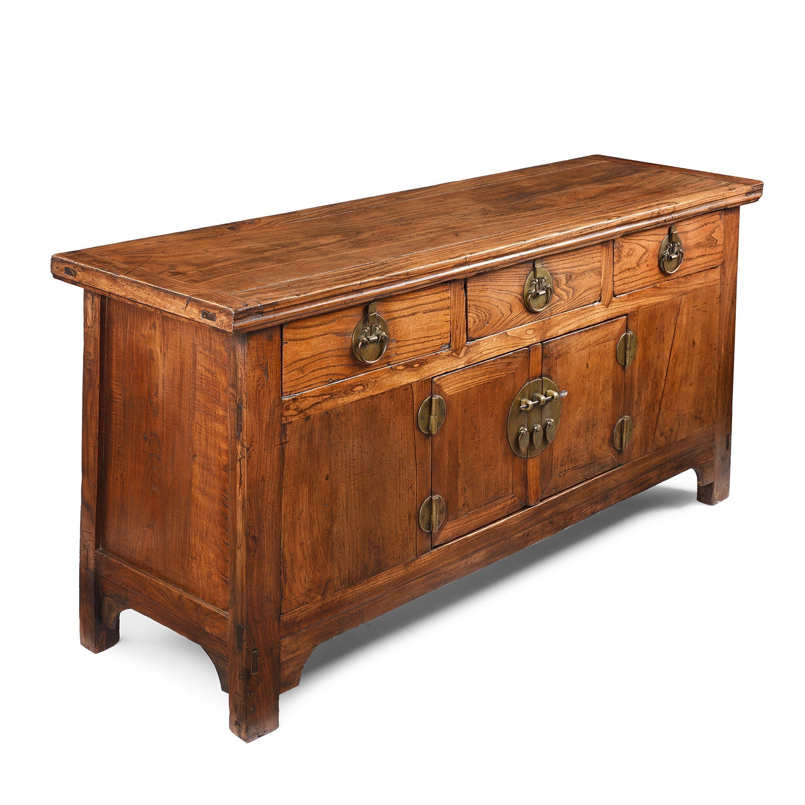 Elm Chinese Sideboard From Peking - 19th Century